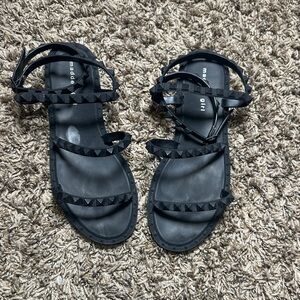 Madden Girl Black Strappy spiked black Sandals size 8